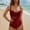 Red, variant on Bzhegqhd Womens Bathing Suits Tummy Control,Fashion Women Summer Solid Color with Chest Cushion and No Steel Support Sexy Backless Strap Bikini Swimsuit