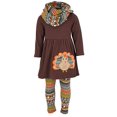 thumbnail image 1 of Unique Baby Girls 3 Piece Colorful Aztecan Thanksgiving Turkey Legging Set 2t XS, Brown, 1 of 1