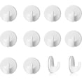 thumbnail image 1 of 12 ganchos de plástico autoadhesivos, ganchos adhesivos blancos extraíbles para pared, 1 of 3