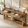 thumbnail image 4 of Fimind 70.9" Console Table with 3 Drawers, Extra-Long Farmhouse Entryway Table with Storage Shelf, Narrow Sofa Table Behind Couch for Hallway, Living Room, Foyer, Rustic Brown, 4 of 7
