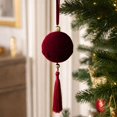 thumbnail image 2 of DefiDgd 3.15inch Christmas Flocked Ball with Tassel Adorned,Embossed Velvet Hanging Ball Decor for Christmas Tree Wall Window Wedding Holiday Party Home Ornament(C), 2 of 7