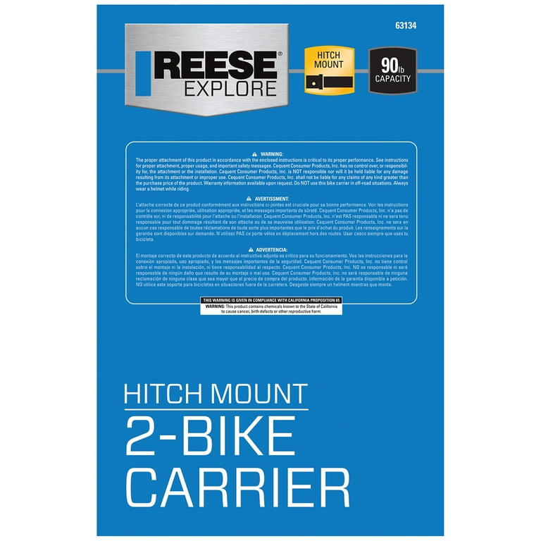 Pro Series 63134 Reese Explore Q Slot 2 Bike Rack Trailer Hitch Mount