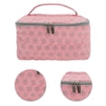 thumbnail image 4 of Bolsas de Maquillaje de Viaje Cosmético Cuadrado Ligero de Puntos Únicos 1 Pc para Viaje Rojo Gris Poliéster, 4 of 5