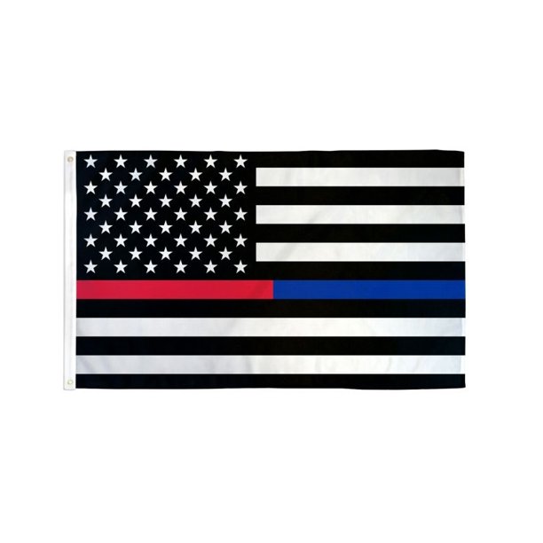 USA Thin Blue And Red Line Polyester Flag