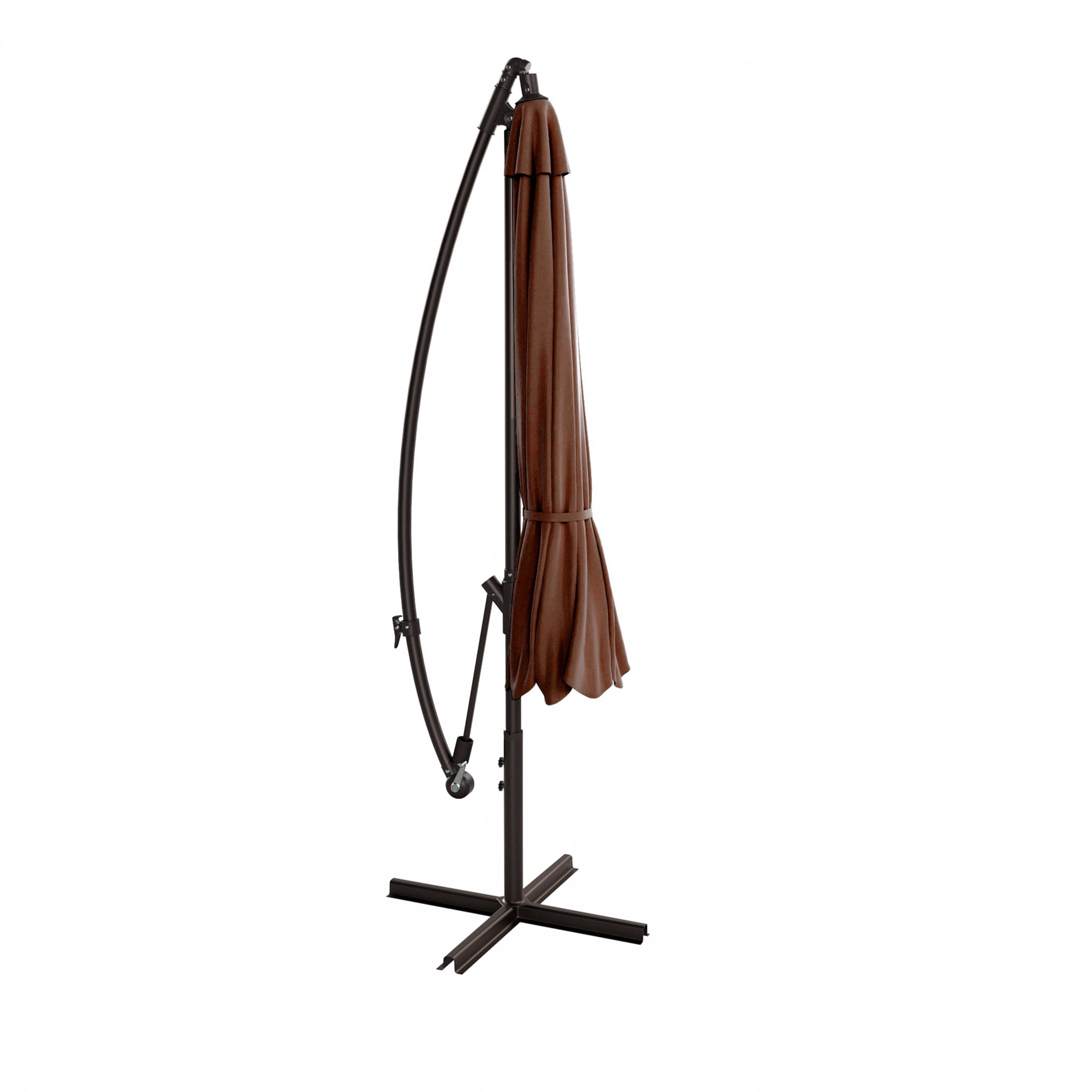 WestinTrends Julia 10 Ft Cantilever Umbrella Outdoor Patio Shade Market Hanging Offset Umbrella with Infinite Tilt and Easy Open Crank Lift, Coffee