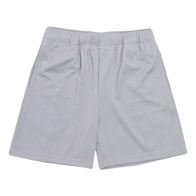 Mens Pantalones Cortos Atléticos Color Sólido Deportes Entrenamiento de Fitness Respirable, Malla Pantalones Cortos de Playa con Bolsillos