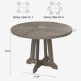 thumbnail image 2 of Rustic Dining Table for 4 to 6 People, 47 Inch Round Dining Table, Wooden Kitchen Table with Sturty Legs, Dining Room Table for Dining Room, Kitchen(Table Only), 2 of 7