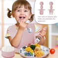 thumbnail image 2 of 7 Pieces 304 Stainless Steel Baby & Toddler Feeding Set - Suction Divided Plates, Bowls, Silicone & Stainless Spoon Fork,Pocket Bib Unbreakable, Dishwasher Safe Kids Dinnerware Essentials (Pink), 2 of 14