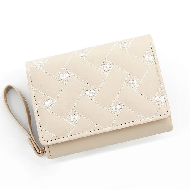 Cartera para mujer, tarjetero de tres pliegues, de piel sintética, monedero corto para varias tarjetas