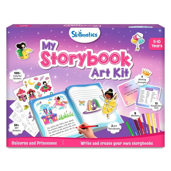 Kit de arte Skillmatics Storybook sobre unicornios y princesas para niños de 5 a 10 años