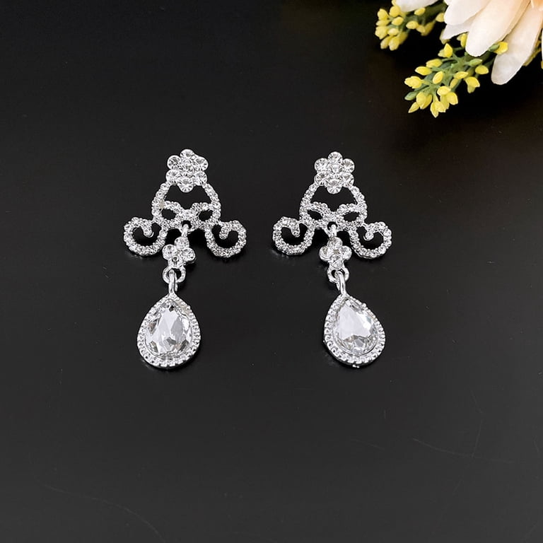 Elegant Silver Necklace and Earring Set CZ Necklace and Earrings Jewelry Set, Sterling Silver  main image 2