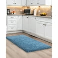 thumbnail image 3 of Blue Bathroom Rugs 36" × 24" Non Slip & Super Absorbent Extra Thick Soft, Washable Bath Mat for Floor, Microfiber Plush Shaggy Bath Rug with Rubber for Bathtub Shower Room Sink, 3 of 8