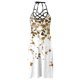 thumbnail image 4 of Moda mujer Casual Sexy cuello en V vestidos estampados verano sin mangas con cordones vestido tipo jersey Fridja  hj3821, 4 of 4