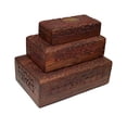 thumbnail image 2 of OM SHRI OM Set of 3 PCS Handmade Jewerly Box Organizer Decorative Table Piece from India, 2 of 7