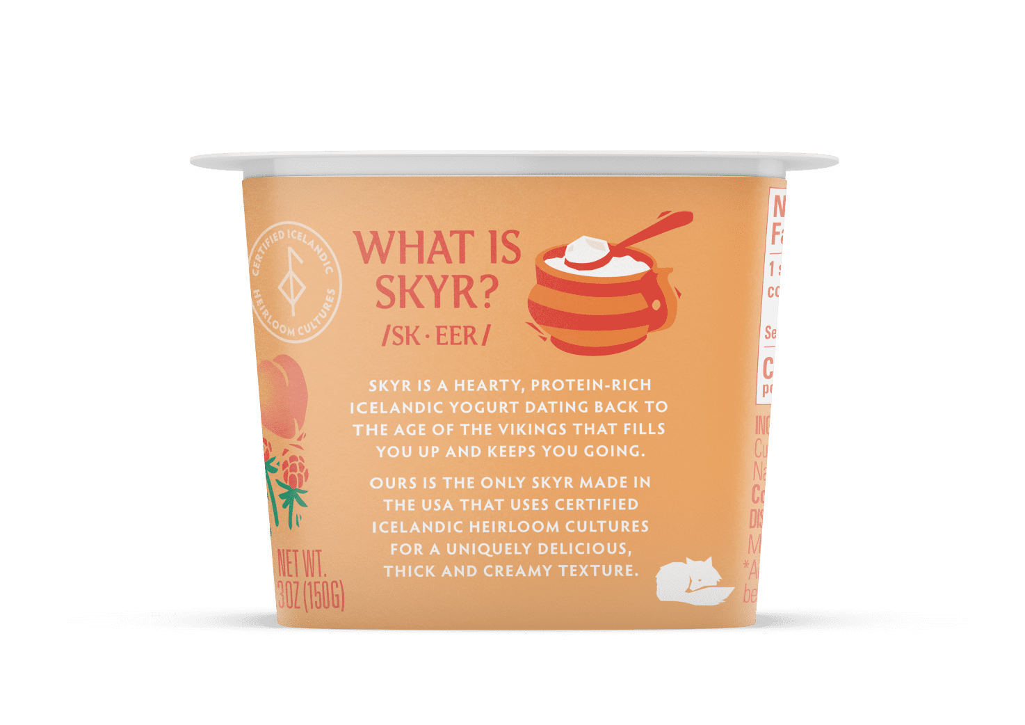 Icelandic Provisions Skyr, Peach & Cloudberry, 5.3 Ounce Plastic Cup