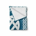 thumbnail image 2 of Celtic Soft Flannel Fleece Throw Blanket, Everlasting Knot Motif Representing 4 Elements Earth Water and Air, Cozy Plush for Indoor and Outdoor Use, 50" x 70", Petrol Blue White, by Ambesonne, 2 of 6