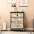 thumbnail image 2 of HomeStock Mountain Lodge 3-Drawer 32" H X 24" W Rustic Gray Carved Wood Accent Chest, 2 of 10