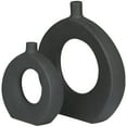 thumbnail image 5 of CosmoLiving by Cosmopolitan 10", 15"H Ceramic Modern Vase, Black, 2-Piece, 5 of 6