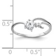 thumbnail image 2 of Primal Gold 14 Karat White Gold 4mm Cubic Zirconia and A Diamond Ring, 2 of 4