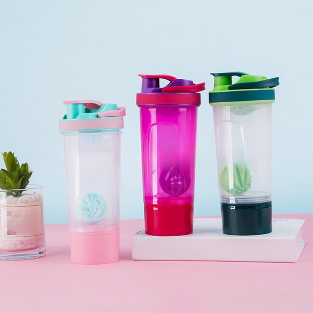 Vaso Mezclador de Proteínas Portátil de 700 Ml | Botella de Agua Deportiva de Doble Capa con Escala Medidora | Mezclador de Bebidas Deportivas a Prueba de Fugas para Gimnasio y Entrenamiento