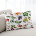 thumbnail image 2 of Waterproof Outdoor Throw Pillows with Inserts 12"x20" Set of 2, Vegetables Soft Decorative Pillowcases for Couch Bedroom, Watercolor Farmhouse Fruits Pillow Covers for Sofa Living Room, 2 of 8