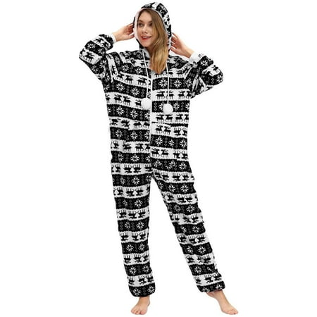 

Adult Onesie Pajamas for Women Cozy Christmas Pajamas for Women Holiday Halloween Women s One Piece Novelty Pajamas