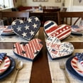 thumbnail image 5 of TOPRenddon Patriotic Wooden Heart Set of 4 Americana Decor Independence Day Table Centerpiece, 4th of July Crafts Wood Tiered Tray Decorations for Memorial Day Flag Day Mantel Shelf, 5 of 7