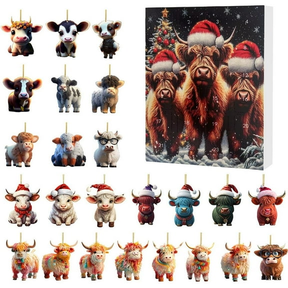Kelly Bro Glistening Lights, Glittering Surprises 2D Cow Toy Advent Calendar, 1 Pack