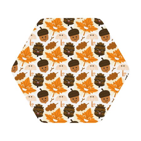 

Giroia Autumn Woodland Characters Coasters Leather Coasters Set of 6 Coaster for Drinks Hexagon