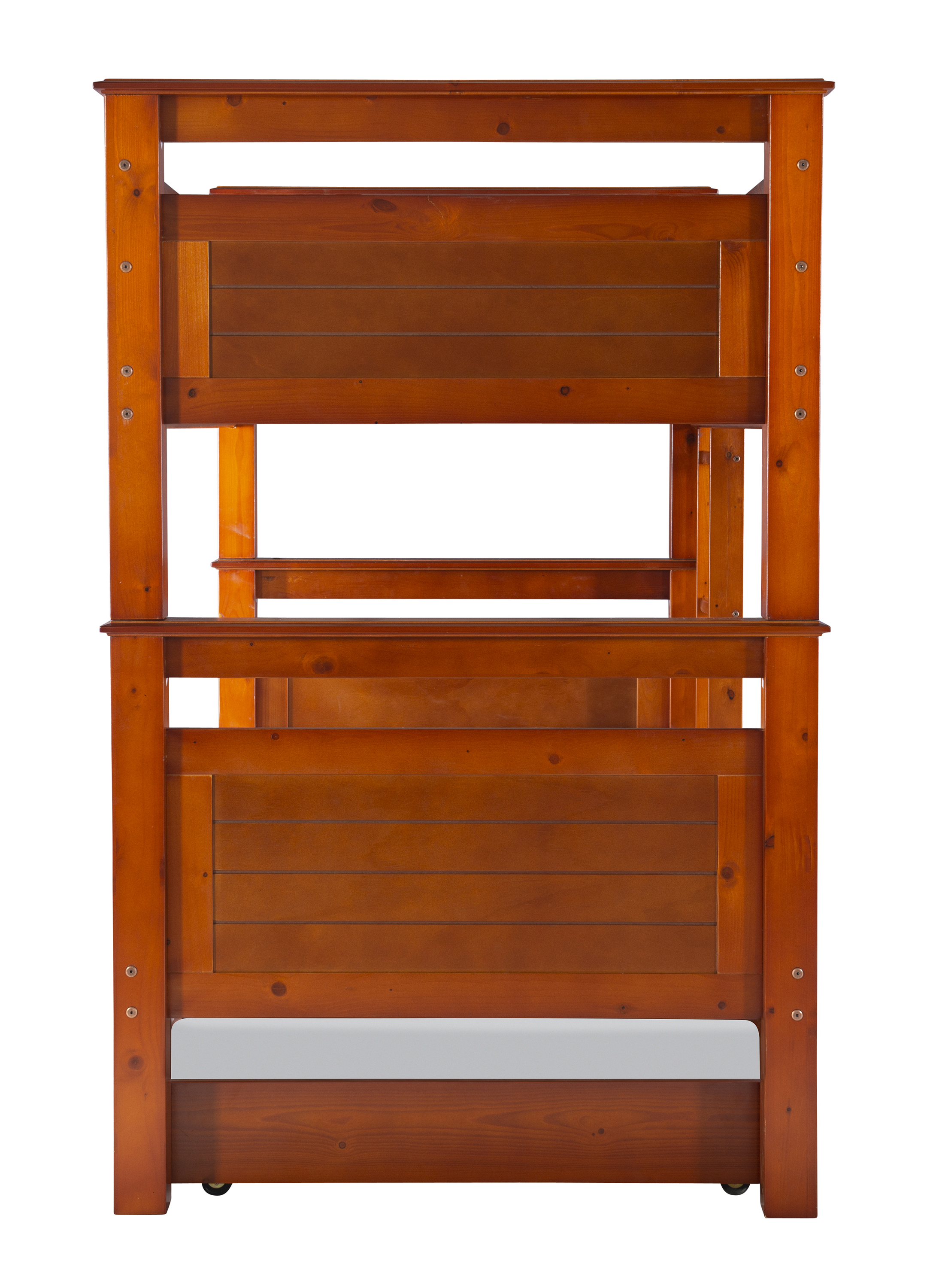 Linon Lemley Pine Bunk Bed Storage, Twin-Over-Twin, Walnut