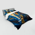 thumbnail image 3 of Ambesonne African Bedding Set 3 Pcs, Tiger Striped in City, Twin XL, Orange Blue, 3 of 3
