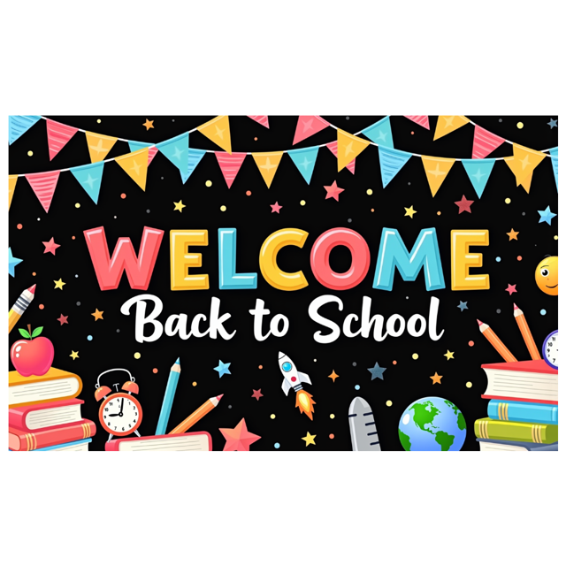 Colorful Design Back to School Banner Educational Theme Welcome Decoration for Classroom Decor School Event Kids Party