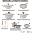 thumbnail image 6 of Country Kitchen 15-Pc Cast Aluminum Pots and Pans Set Non Stick Cookware Set, Cream, 6 of 8