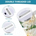 thumbnail image 5 of 30 oz Stainless Steel Tumbler Vacuum Insulated Leak Proof Stainless Steel Coffee Cup Water Bottles Chrysanthemums White, 5 of 9