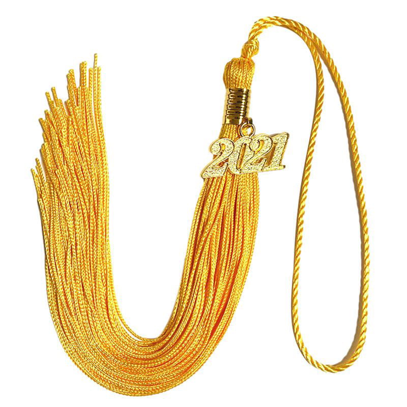Graduation Cap Tassel with 2021 Year Gold Date Charms Double Color Graduation Tassel Graduation Hat Decoration Tassel for 2021 Graduation Party Activities 20 Pieces 