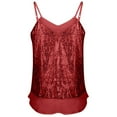 thumbnail image 5 of Women's Sequin Tank Tops Strappy Sparkly Shimmer Camisole Tops Spaghetti Straps Glitter Party Club Vest Shirts, 5 of 6