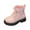 Pink, variant on Staki Girls Combat Short Boots Girl's Combat Boots Ankle Booties Lace Up Side Zipper Riding Boots Faux Leather Short Booties(Pink,13.5 Little Kid)