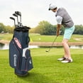 thumbnail image 2 of Costway Golf Cart Bag Lightweight & Portable Golf Bag with 14-Way Top 6 Pockets Rain Hood Navy, 2 of 10
