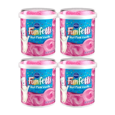 Pillsbury Funfetti Hot Pink Vanilla Flavored Frosting, 15.6 oz - Palatize Pack of 4