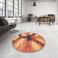 thumbnail image 3 of Ahgly Company Indoor Round Abstract Fire Brick Red Abstract Area Rugs, 8' Round, 3 of 6