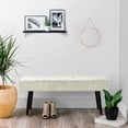 thumbnail image 5 of Entryway Bench - Beige Bench for Bedroom, Modern Ottoman End of Bed, Corduroy Padded Benches for Living Room, Foyer, Mudroom, Hallway - 39" L x 14" W x 17" H, 5 of 15