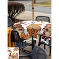 thumbnail image 4 of Outdoor Tablecloth with Umbrella Hole and Zipper, Thanksgiving Gnomes Square Table Cloth 54x54 Inch Waterproof Tablecloth, Fallen Maple Leaf Pumpkin Sunflower Picnic Table Cover for Patio Camping, 4 of 7