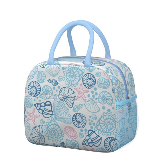 Lunch Bag Lunch Box for Women Reusable Insulated Lunch Bags,Water-Resistant Seashell Summer Beach Cooler Lunch Tote Bag, Large Capacity for Work Travel Picnic