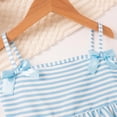 thumbnail image 7 of UngA Girl's 2 Piece Striped Outfits Cami Top Wide Leg Pants Ruffle Hem Toddler Kids Summer Clothes with Pockets 4-5 Years,Blue, 7 of 7
