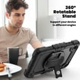 thumbnail image 4 of Case for Lenovo Tab M8 (HD/FHD/Smart) 2019/2021 3rd/2nd Gen with Screen Protector, 360 Degree Rotating Kickstand Hand Strap Heavy Duty Shockproof Cover with Shoulder Strap, Black, 4 of 7
