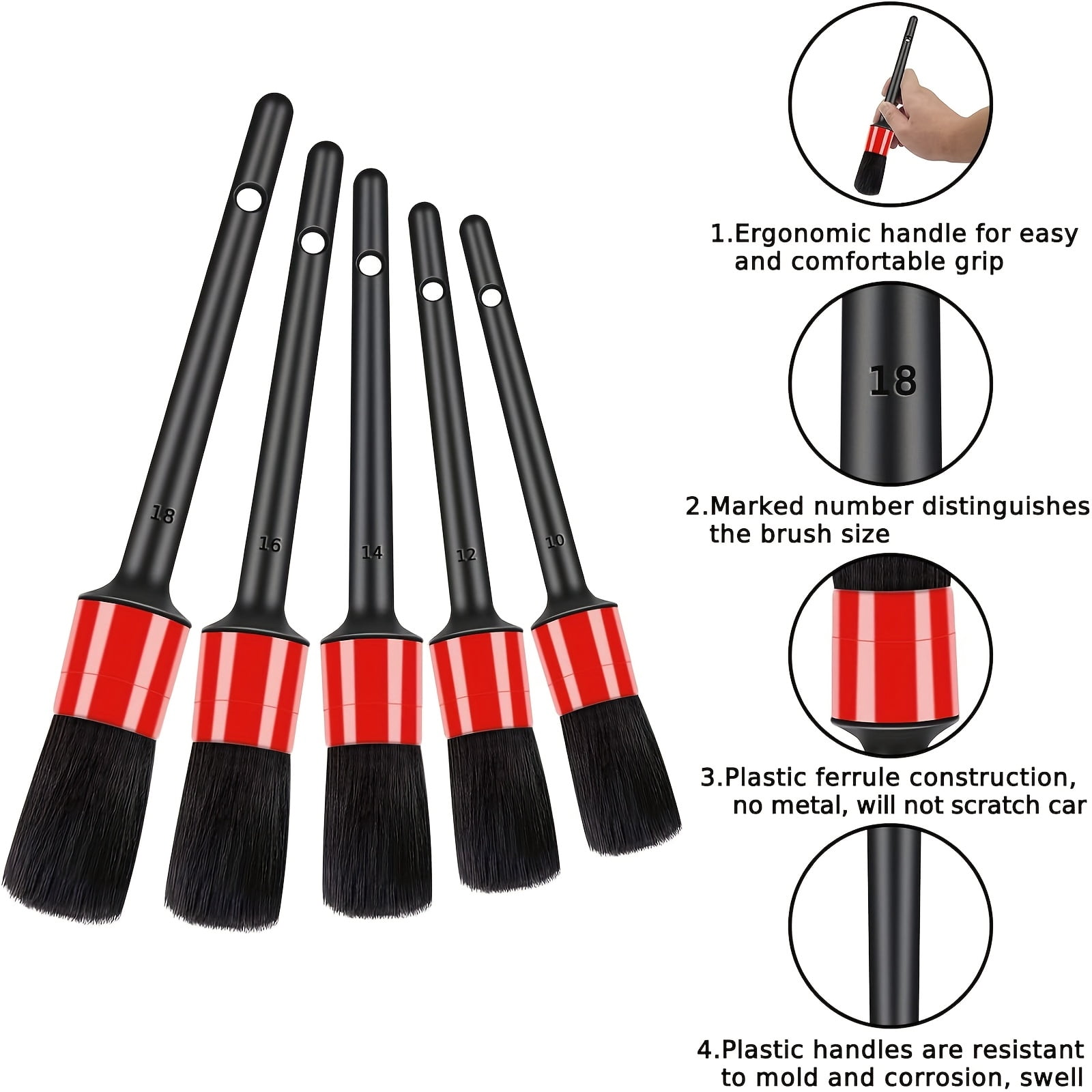 Charefin 62 inch Long Handle Car Wash Brush Kit Car Wash Kit with Tire Brush Window Squeegee Chenille Microfiber Car Detailing Brushes Car Cleaning Brush Kit Supplies for Car Truck SUV RV
