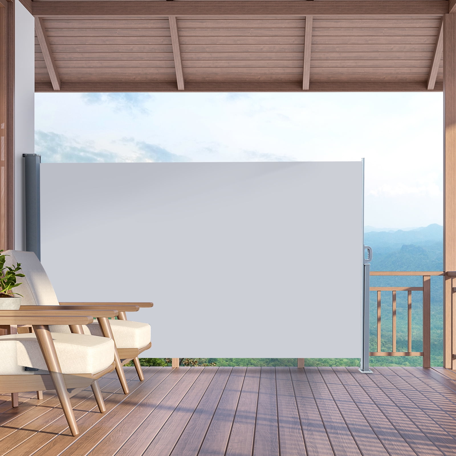 Kepooman 118.11" x 70.87" Outdoor Side Awning, Patio Water Repellent Sun Shade Screen Privacy Divider Deck Wind Fence, Light Gray Kepooman 118.11" x 70.87" Outdoor Side Awning, Patio Water Repellent Sun Shade Screen Privacy Divider Deck Wind Fence, Light Gray