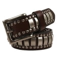 thumbnail image 2 of Jumpingount Cinturones masculinos Cinturón de personalidad informal Cuero Moda Punk Correa de lujo Accesorios Hombres Ropa Adornos de disfraces Ropa, zapatos y accesorios Miscelánea Café 110CM Jumpingount AP016980-02, 2 of 5