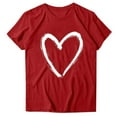 thumbnail image 2 of Valentine Tshirts for Women, Couples February 14 T Shirt Love Heart Print T-Shirt Crew Neck Short Sleeve Top Valentines Day Teacher Shirt Womens Spring Fashion 2026, 2 of 9