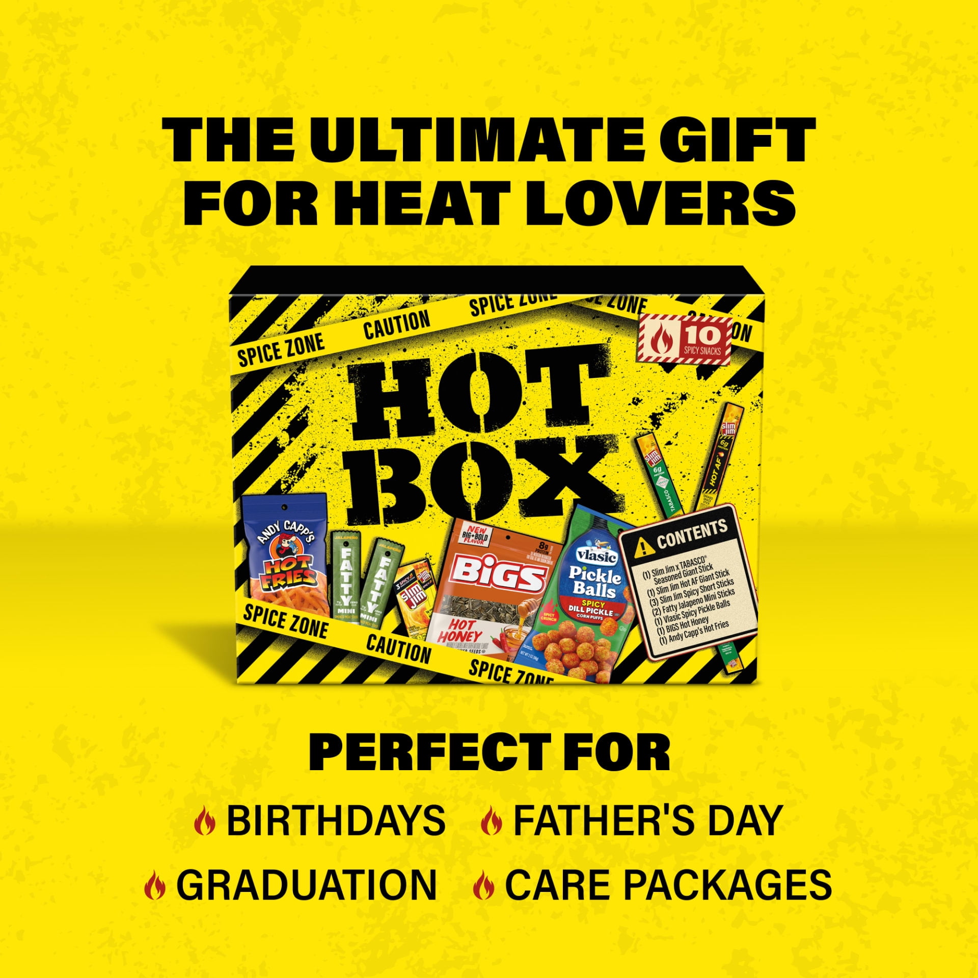 Hot Box Spicy Snack Variety Pack, Gift Box for Heat Lovers, 10-Count (Walmart Exclusive)